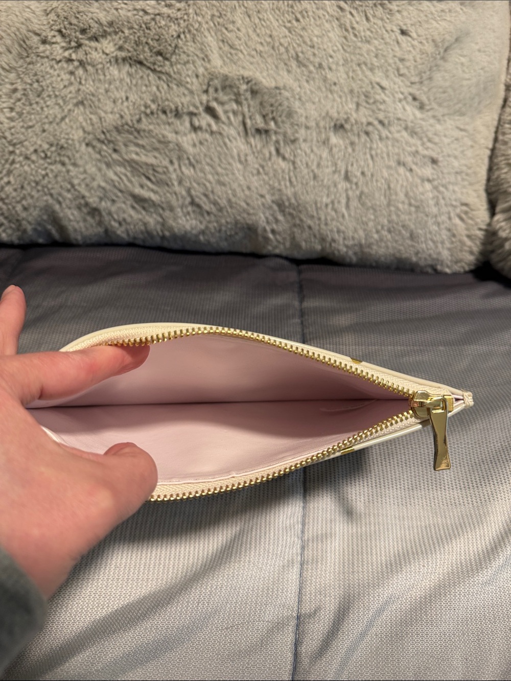 kate spade White Leather Confetti Clutch with Gold Dots - Picture 4 of 6
